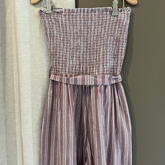 NWOT, Altar'd State Women's Purply/Mauve Striped Jumpsuit, Size Medium - Picture 6 of 13